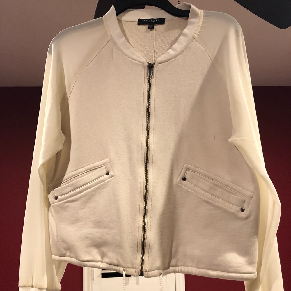 Sanctuary White lightweight zip up jacket